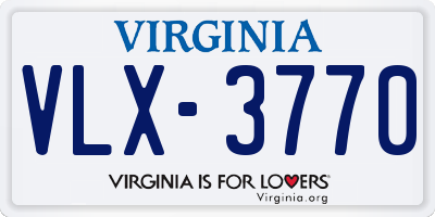 VA license plate VLX3770