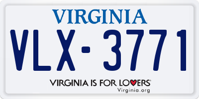 VA license plate VLX3771