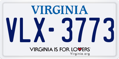 VA license plate VLX3773