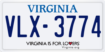 VA license plate VLX3774