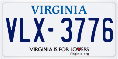 VA license plate VLX3776