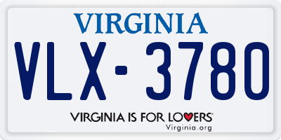 VA license plate VLX3780