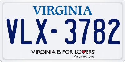 VA license plate VLX3782