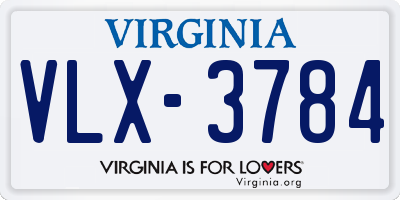 VA license plate VLX3784