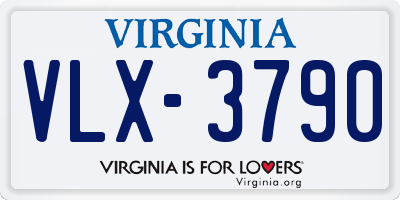 VA license plate VLX3790