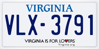 VA license plate VLX3791