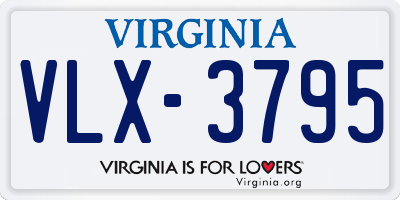 VA license plate VLX3795