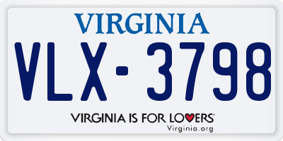 VA license plate VLX3798