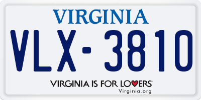 VA license plate VLX3810