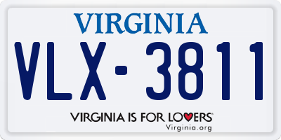 VA license plate VLX3811