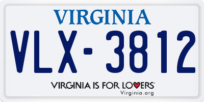 VA license plate VLX3812