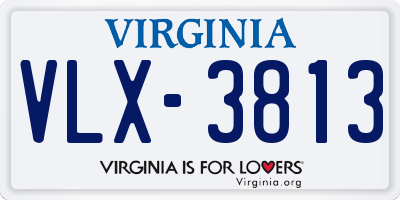 VA license plate VLX3813