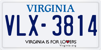 VA license plate VLX3814