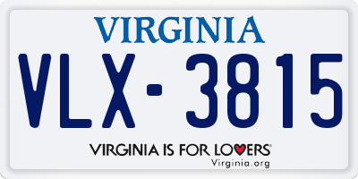 VA license plate VLX3815