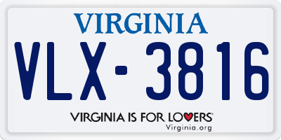 VA license plate VLX3816