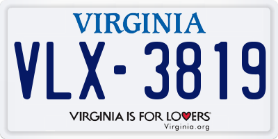 VA license plate VLX3819