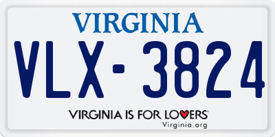 VA license plate VLX3824