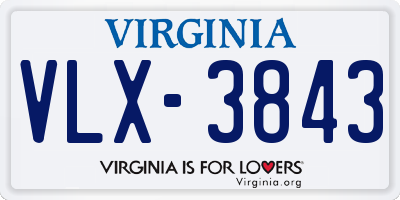 VA license plate VLX3843