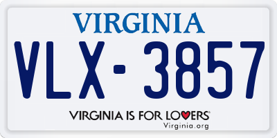 VA license plate VLX3857