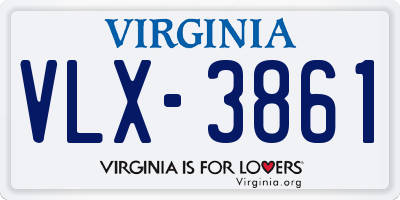 VA license plate VLX3861