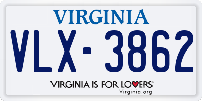 VA license plate VLX3862