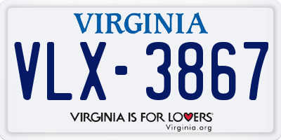 VA license plate VLX3867