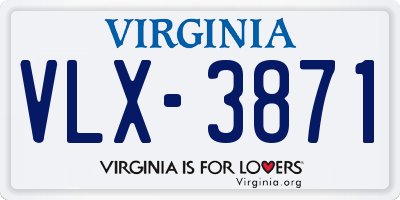 VA license plate VLX3871