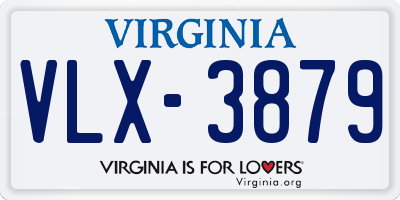 VA license plate VLX3879