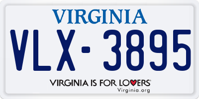 VA license plate VLX3895