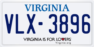 VA license plate VLX3896