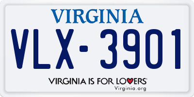 VA license plate VLX3901