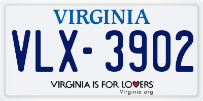 VA license plate VLX3902