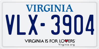 VA license plate VLX3904