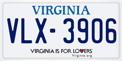 VA license plate VLX3906