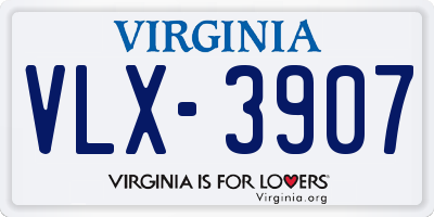 VA license plate VLX3907