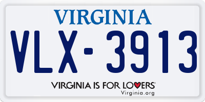 VA license plate VLX3913