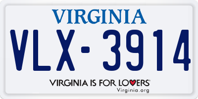 VA license plate VLX3914