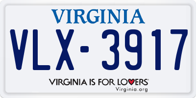 VA license plate VLX3917