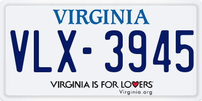 VA license plate VLX3945