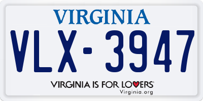 VA license plate VLX3947