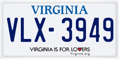 VA license plate VLX3949