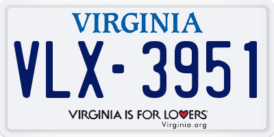 VA license plate VLX3951