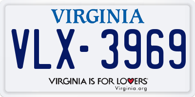 VA license plate VLX3969