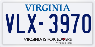 VA license plate VLX3970