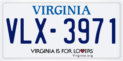 VA license plate VLX3971