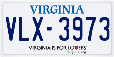 VA license plate VLX3973