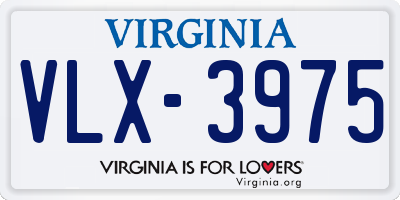 VA license plate VLX3975