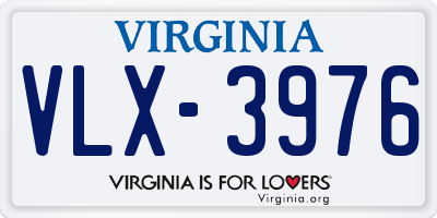 VA license plate VLX3976