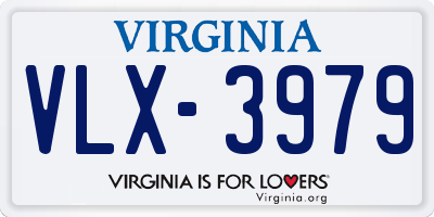 VA license plate VLX3979