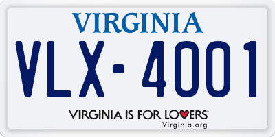 VA license plate VLX4001